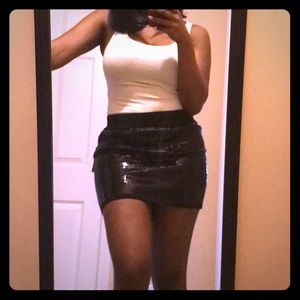 Forever 21 Black Sequin Mini Skirt